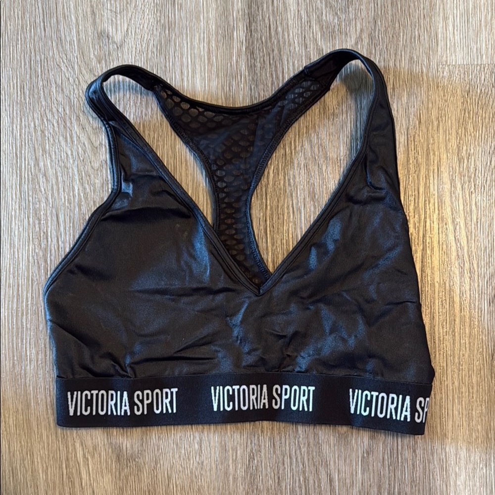 Victoria's Secret Black Sports Bra with Mesh Racerback